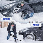 ORIENTOOLS Snow Shovel, Folding Snow Shovel for Snow Removal, Lightweight Portable with D-Grip Handle and Durable Aluminum Edge Blade, Emergency Snow Shovel for Car, Truck, Camping (Black, Blade 9")