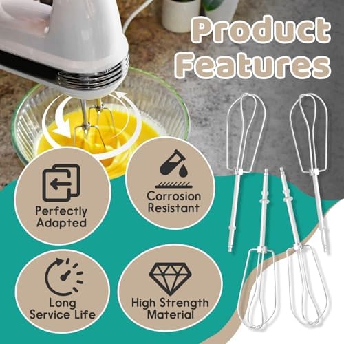 4-Pack Hand Mixer Beaters Attachments for Cuisinart CHM Series HM-50 HM-70 CHM-3 CHM-7PK Hand Mixer - Hand Mixer Replacement Beaters Compatible with Cuisinart Hand Mixer Parts# CHM-BTR