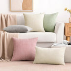 MIULEE Pack of 2 Corduroy Pillow Covers Soft Soild Cushion Cases Decorative Square Christmas Throw Pillow Covers Cream White Pillowcases for Sofa Bedroom Car 20 x 20 Inch 50 x 50 Cm