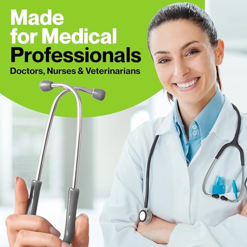 Durabasics Stethoscope Ear Tips Replacement for Littmann Stethoscopes Parts - Compatible with Littmann Ear Tips, Ear Pieces, Replacement Parts for Classic III, Cardiology 3, 4, & IV - Grey