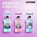 Listerine Total Care Alcohol-Free Anticavity Fluoride Mouthwash, 6 Benefit Oral Rinse to Help Kill 99% of Germs That Cause Bad Breath, Strengthen Enamel, Fresh Mint Flavor, 500 mL