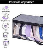 KIMBORA 2 PCS Wide Hat Storage for Baseball Caps Organizer with 2 Sturdy Handles Hat Racks Holder Grey Capbox Stackable for Home Travel