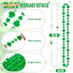 24PCS St Patricks Day Necklace, Shamrock Green Beads St Patrick's Day Necklace, Irish Saint Patricks Day Accessories Bulk, St. Patricks Day 4 Leaf Clover Decorations Throw for Parade Party Supplies