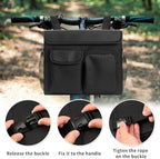 Mobility Scooter Bag, Electric Scooter Basket, Knee Scooter Basket, Mobility Scooter Caddy with 14 Inches Laptop Pocket and 2 Cup Holders for Bike, Mobility Scooter Accessories for Adults