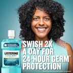 Listerine Cool Mint Antiseptic Mouthwash, Daily Oral Rinse Kills 99% of Germs That Cause Bad Breath, Plaque and Gingivitis for a Fresher, Cleaner Mouth, Cool Mint Flavor, 1.0 L, Pack of 2
