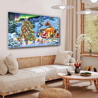 OFRKE 2 Pack 5D Diamond Art Painting,Large Christmas Diamond Painting Kits for Adults,DIY Full Drill Crystal Rhinestone Art and Craft,Gem Art Christmas Tree Painting with Diamond Home Wall(28X16inch)