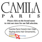 Camila Paris CP2900/2 French Hair Side Comb Small Rounded, White French Twist Hair Combs Decorative, Strong Hold Hair Clips for Women Bun Chignon Up-Do Styling Girls Hair Accessories, Made in France