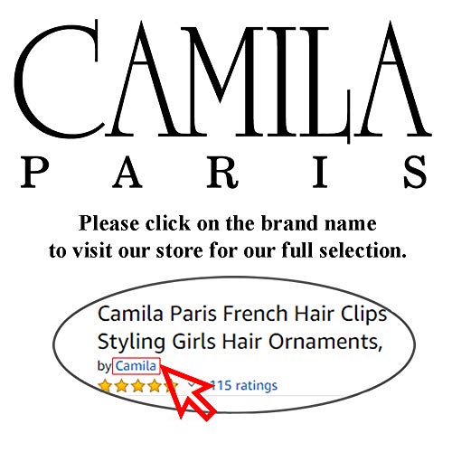 Camila Paris CP2892/2 French Hair Side Comb Small Rounded, Beige French Twist Hair Combs Decorative, Strong Hold Hair Clips for Women Bun Chignon Up-Do Styling Girls Hair Accessories, Made in France