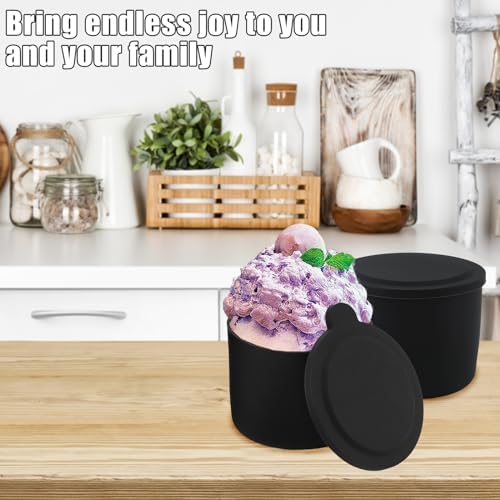 4pcs Ice Block Stencil, Reusable Silicone Ice Template with Lid Ice Shaver Template Ice Stencil Replacement for Kitchenaid Ice Shaver Machine Accessories for Shaved Ice Making (Black)
