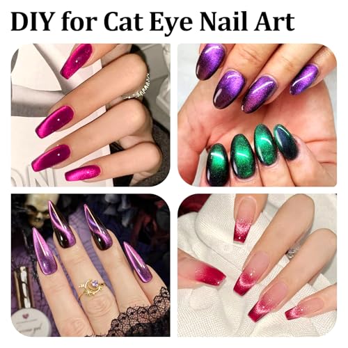 SIUSIO 41Pcs Nail Magnet Tool Set Cat Eye Gel Nail Polish Magnet Wand Magnetic Nail Polish Cat Eye Magnet for Nails Cat Eye Magnets Sticks Nail Design Tools Nail Art Accessories