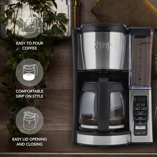12-Cup Glass Coffee Carafe Replacement Compatible ONLY with Ninja Coffee Brewer Maker Models CE251 CE201 CE201C CE200 CE200C