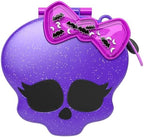 Polly Pocket Monster High Playset with 3 Micro Dolls & 10 Accessories, Opens to High School, Collectible Travel Toy with Storage