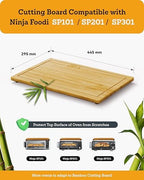 Wood Cutting Board Compatible with Ninja Foodi SP101 SP201 SP301 Air Fryer Oven, Accessories for Convection Oven with 4 Silicone Feet 16.3" × 10.4",Add Storage Space,Protects Cabinet