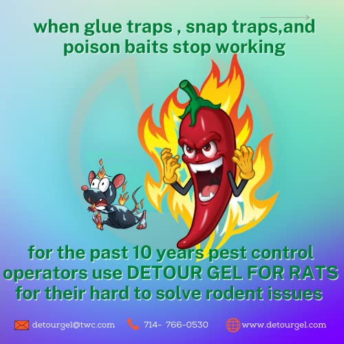 DETOUR Gel for Rats | Professional Grade Rat Mice Repellent | 10 oz Caulking Tube | NSF-Approved for Food Preparation Areas | Protects Car Engine Wires & Outdoor Grills from Rodents | Toxin-Free