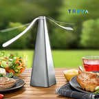 Treva Chemical Free Bug Fan, Fly Deterrent with Holographic Blades to Clear Bugs, Mosquitoes, and Flies, Battery Powered Fly Fan, Silver (4 Pack)