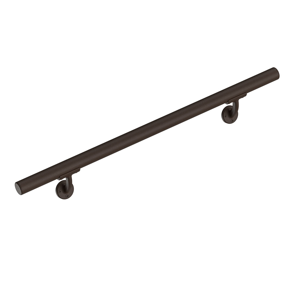 Meranti Aluminum Handrail for Indoor or Outdoor Steps and Stairs – Hand Rails for Elderly – DIY Complete Stair Railing Kit (4' Length, Bronze Textured)