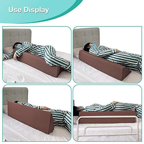 Bed Rails Foam Wedge for Elderly Adults Bed Rail Padding Railings Seniors Assist Side Rails Safety Guard Hospital Medical Bumpers Cushion Covers Pads for Disabled 7" X 11.2" X 34"