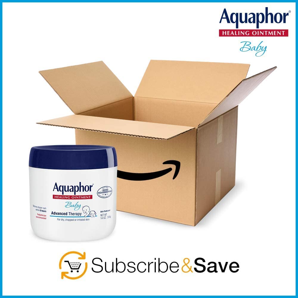 Aquaphor Baby Healing Ointment - Advance Therapy for Diaper Rash, Chapped Cheeks and Minor Scrapes - 14 Ounce (Pack of 1) Jar