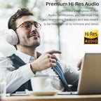 TOZO HT2 Hybrid Active Noise Cancelling Headphones, Wireless Over Ear Bluetooth Headphones+HT2 Replacement Ear Pads White