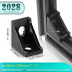 30 Set Black 2020 Series Aluminum Extrusion Profile Connector, Includes 1pc Wrench, 30pcs 2028 Corner Bracket, 60pcs T-Slot Sliding Nuts and M5 Hex Screw Bolt for 20S Aluminum Rail Accessories