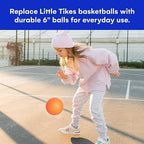 Botabee - Set of 2 Kids Basketball - 6 Inch Mini Rubber Ball for Little Tikes - Toddler Balls for Indoor/Outdoor Play - Ideal Gift Toy for Boys - Lightweight and Soft Replacement Toys (Orange)