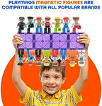 Playmags Large Magnetic Figures Community Set of 15 Pieces – 3” Play People Perfect for Magnetic Toys Building Blocks - STEM Learning Toys for Kids – Magnet Tiles Expansion Accessories Pack