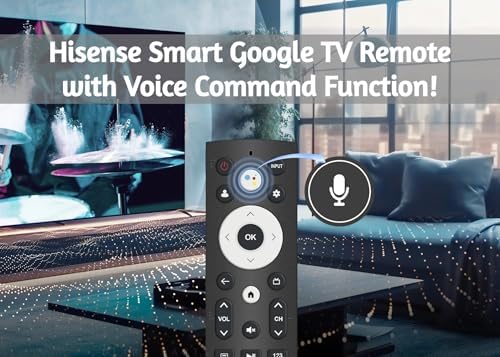 OEM Replacement Remote Control for All Hisense UHD 4K ULED Smart Google TVs with Voice Control 43A6H 50A6H 55A6H 65A6H 75A6H 50U6H 55U6H 65U6H 75U6H75U8H (Netflix/Prime/YouTube/Disney+/Tubi/Peacock)