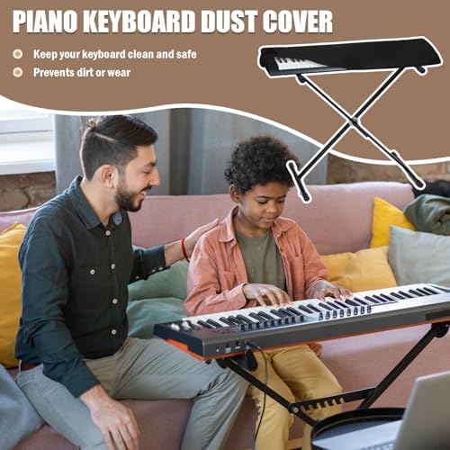 Piano Keyboard Dust Cover 61 Keys, Digital Electronic Piano Keyboard Covers, Thickening Full Covering Soft and Premium Surface, Essential Accessories to Protect Your Music Piano