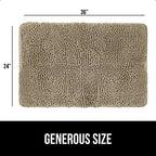 Gorilla Grip Soak Stopper Absorbent Indoor Chenille Doormat, 36x24, Muddy Dog Washable Mat, Quick Dry Soft Microfiber, Durable Rubber Backing, Absorbs Water and Moisture, Door Mat for Entry, Beige