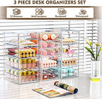 Acrylic Bathroom Makeup Organizer with 4 Drawers, Desk Organizers, Clear Desk Accessories, Dustproof Drawer Storage for Make Up, Jewelry, Pen, Stationary