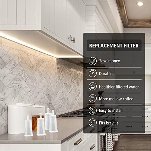 Replacement Water Filter for Breville Barista Touch Espresso Machine BES880, Barista Pro BES878, Oracle Touch BES990, Oracle BES980 & Dual Boiler BES920 Bambino ClaroSwiss Sage, 2 Pack, BES008WHT0NUC1
