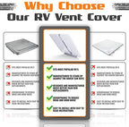 Camp'N 14 Inch Universal RV Roof Vent for Trailer, Camper, Motorhome - RV Vent Covers for Roof - OEM Lid Replacement (14 x 14 White 1-Pack)