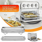 Air Fryer Tray Replacement for Cuisinart TOA-28 AFR-25 Toaster Air Fryer Convection Oven, 10.7 * 9.8'' Non-stick Mesh Air Fryer Steel Basket Wire Rack Accessories Parts, Dishwasher Safe