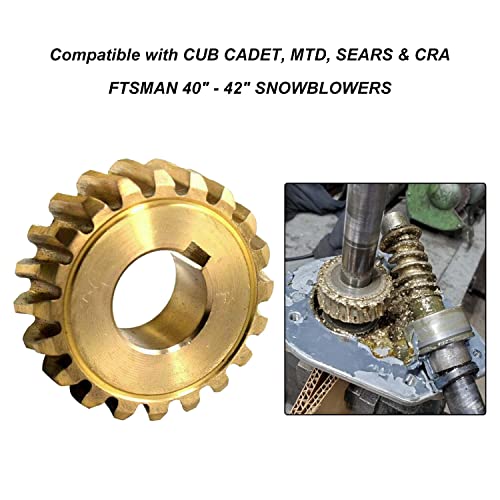Haiouus 917-04861 Worm Gear 20T Compatible with MTD CUB Cadet Craftsman 40" - 42" Snowblowers, 917-04861 Worm Gear Replaces Snowblower 717-04449, 717-0528, 618-0528, 917-0528 Worm Gear - 20 Tooth