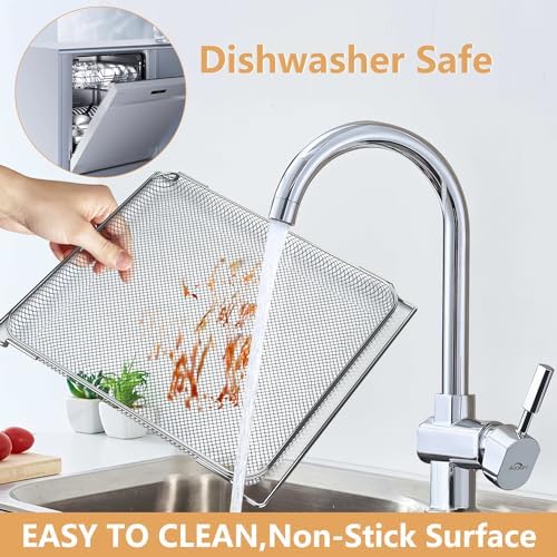 Replacement Air Fryer Basket for Ninja DCT401 DCT451 DCT402BK Double Oven, Stainless Steel Air Fryer Basket for Ninja 12-in-1 Toaster Oven, Mesh Basket for Ninja Smart Convection Oven Accessories