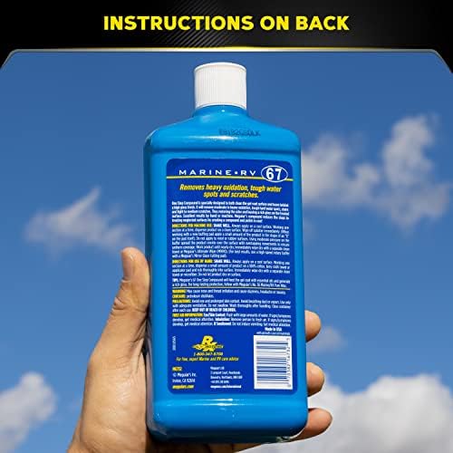 Meguiar's Marine/RV One Step Compound - Marine and RV Restorer That Removes Heavy Oxidation and Scratches While Restoring Gloss - 32 Oz (Packaging May Vary)