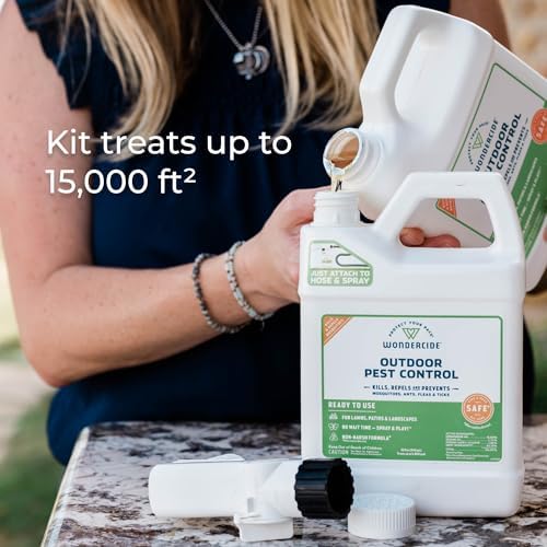 Wondercide - Mosquito Yard Spray Refill Starter Kit - Powered by Natural Essential Oils – Insect Killer and Repellent - Lawn Treatment for Pest Control - 32 oz Ready to Use and 16 oz Concentrate