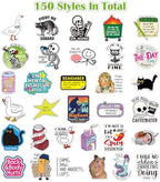 150 Pcs Funny Stickers for Adults Funny Water Bottles Stickers Pack Waterproof Cool Stickers for Laptop, Bumper, Phone, Hard Hats, Wall, Window Decals Decors, 150 Styles