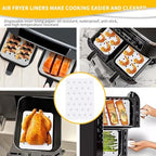 Ninja Dual Air Fryer Accessories, 2Pcs Air Fryer Rack, BBQ Rack with 4 Skewers, for Ninja Foodi DZ201 DZ401 and Ninja 8QT-10QT Air Fryers, 100 Paper Liners - 5Pcs Set