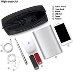 Universal Electronics/Accessories Soft Carrying Case Bag, Durable & Light-Weight,Suitable for Out-Going, Business, Travel and Cosmetics Kit (Small+Big-Black)