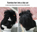 Onmygogo Lion Mane Wig for Cats, Funny Pet Cat Costumes for Halloween Christmas, Furry Pet Clothing Accessories (Size M, Black)