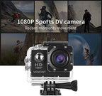 VEMONT Action Camera, 1080P 12MP Sports Camera Full HD 2.0 Inch Action Cam 30m/98ft Underwater Waterproof Snorkel surf Camera with Wide-Angle Lens and Mounting Accessories Kit