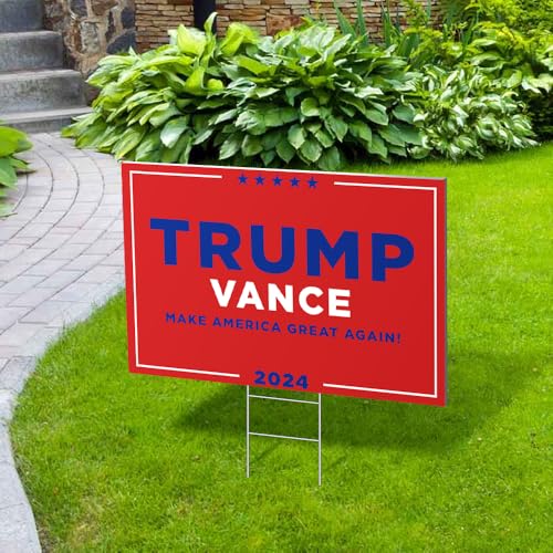 Trump Vance Yard Sign, 24" x 18" Double-Sided Trump Vance 2024 Yard Sign With Stake, MAGA Trump Yard Sign, Show Your Support, Decorate Your Lawn With Trump Vance Campaign Yard Sign 2024