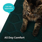 MIGHTY MONKEY Waterproof BPA Free Cat Litter Box Trapping Mat, Easy Clean Floors, Textured Backing, Soft on Sensitive Kitty Paws, Cats Accessories, Less Waste, Stays in Place, 35x23, Hunter Green