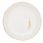 COLLECTIVE HOME - Ceramic Jewelry Tray, Decorative Trinket Dish for Rings Earrings Necklaces Bracelet Watch Keys, Birthday Mother's Day for Women, 4.75", White Surface (J)