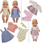 10 Sets 14-16 Inch Baby Doll Clothes Dress Outfits Headbands Accessories fits New Born 43cm Baby Doll, 15 inch Baby Doll, 18 Inch Doll