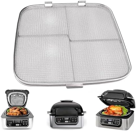 Square Stainless Steel Air Fryer Splatter Shield for Ninja Foodi AG300, AG300C,AG301C, AG302, AG400 Fryer Accessories.