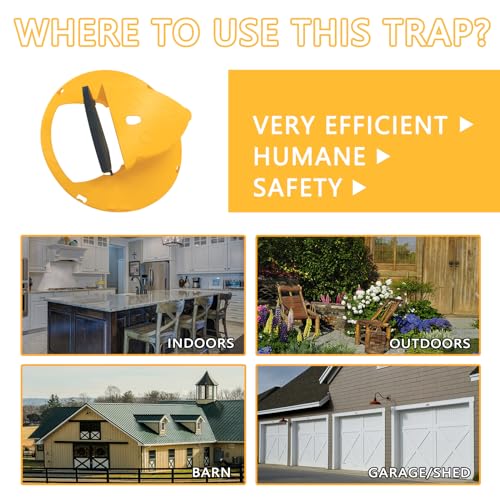 Mouse Trap Bucket Lid (4 Packs) - Flip Bucket Lid Mouse Trap, Humane Mouse/Mice/Rat Trap for Indoor/Outdoor/Garage/Patio