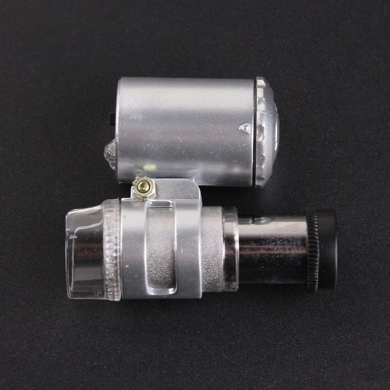 Microscope Accessories Kit 60x Handheld Mini Pocket Microscope Loupe LED Light Microscope Slides