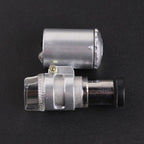 Microscope Accessories Kit 60x Handheld Mini Pocket Microscope Loupe LED Light Microscope Slides